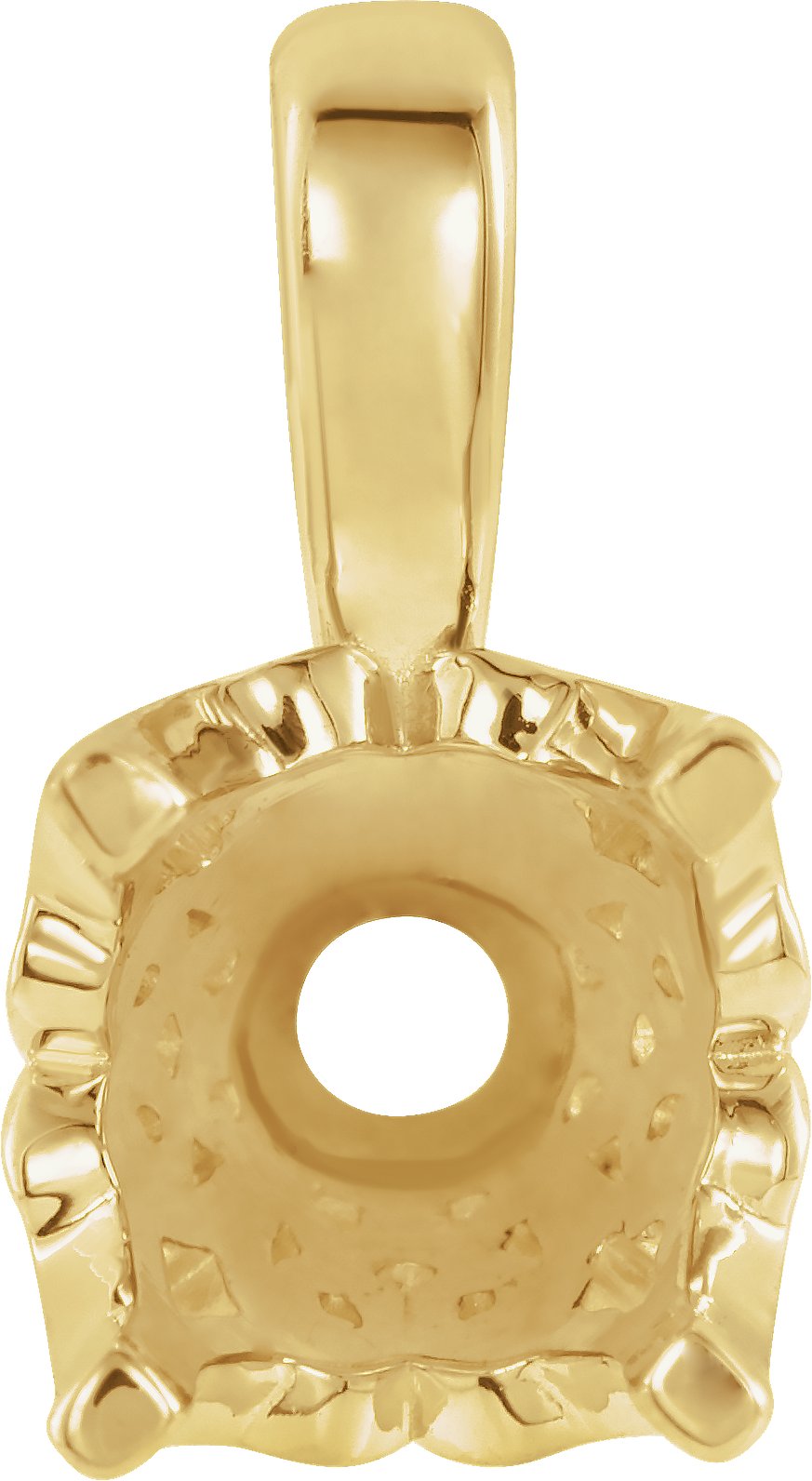 Round 4-Prong Lace Scroll Pendant