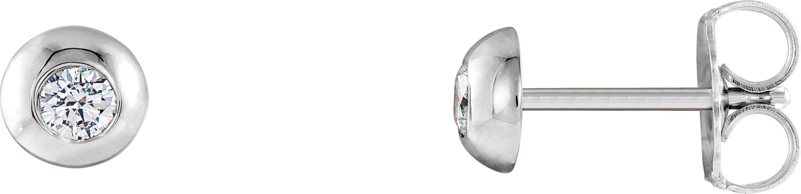 14K White 1/8 CTW Natural Diamond Domed Stud Earring