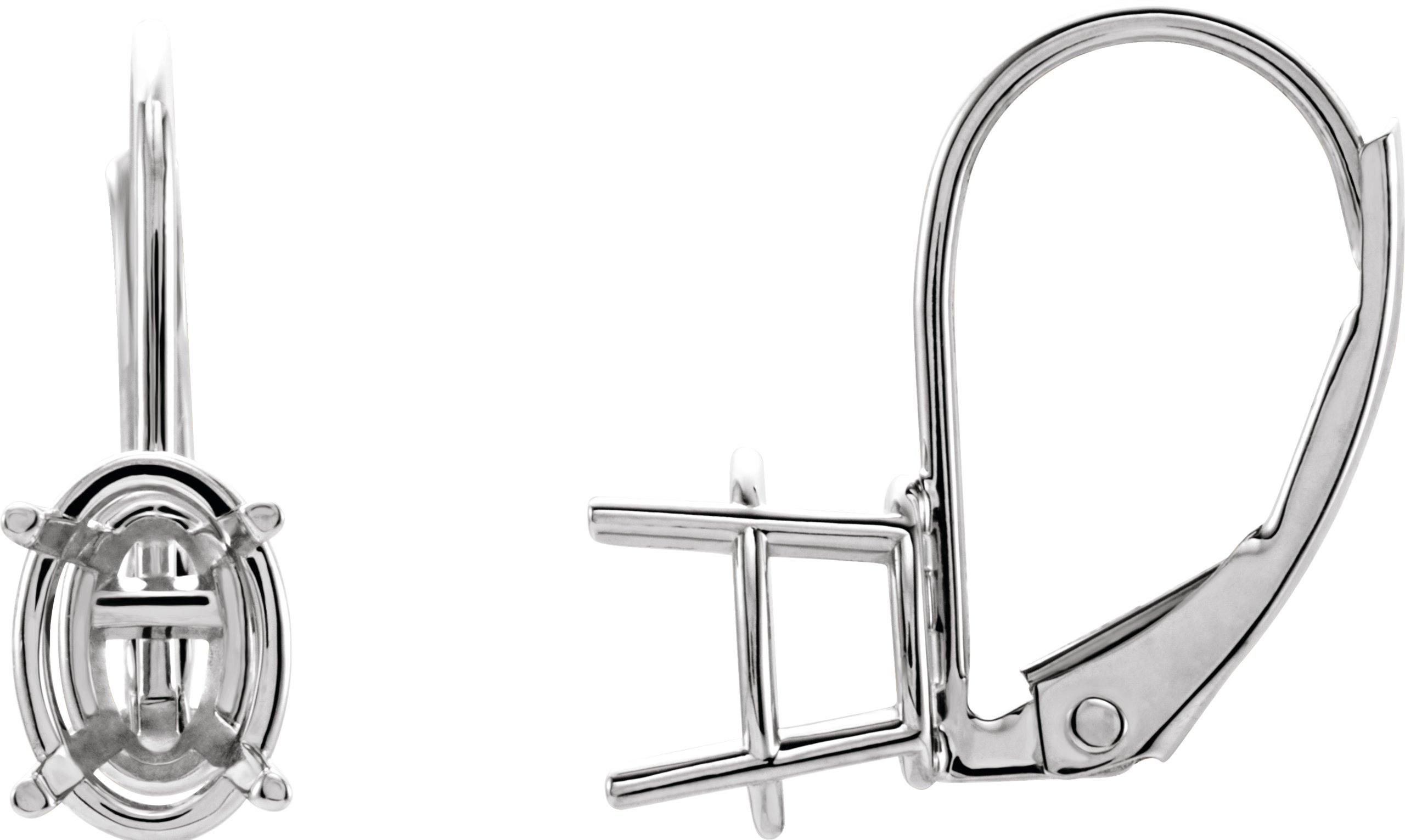 Oval 4-Prong Earrings