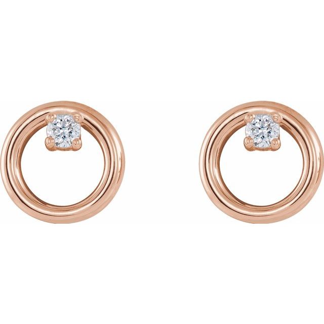 14K Rose .06 CTW Natural Diamond Circle Earrings