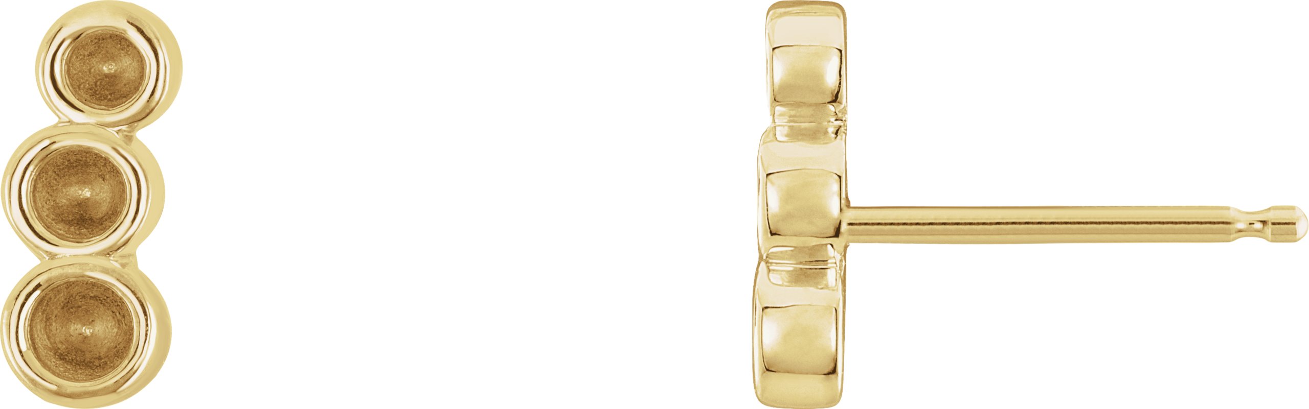 Petite Three-Stone Ear Climbers