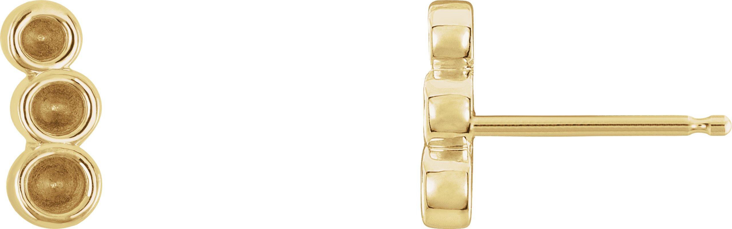 Petite Three-Stone Ear Climbers