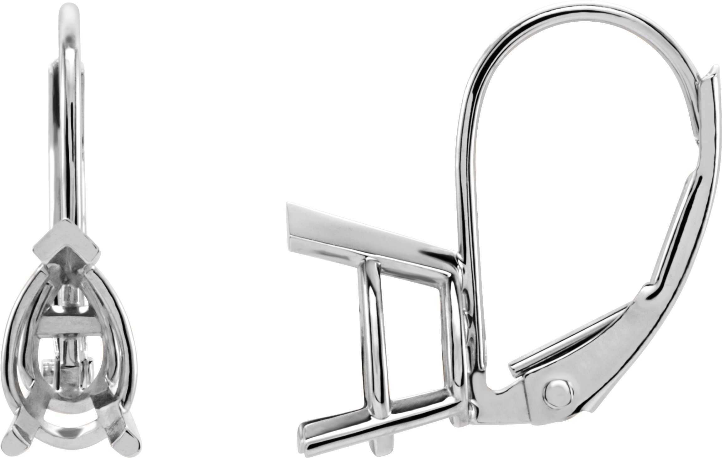 Pear 3-Prong V-End Earrings