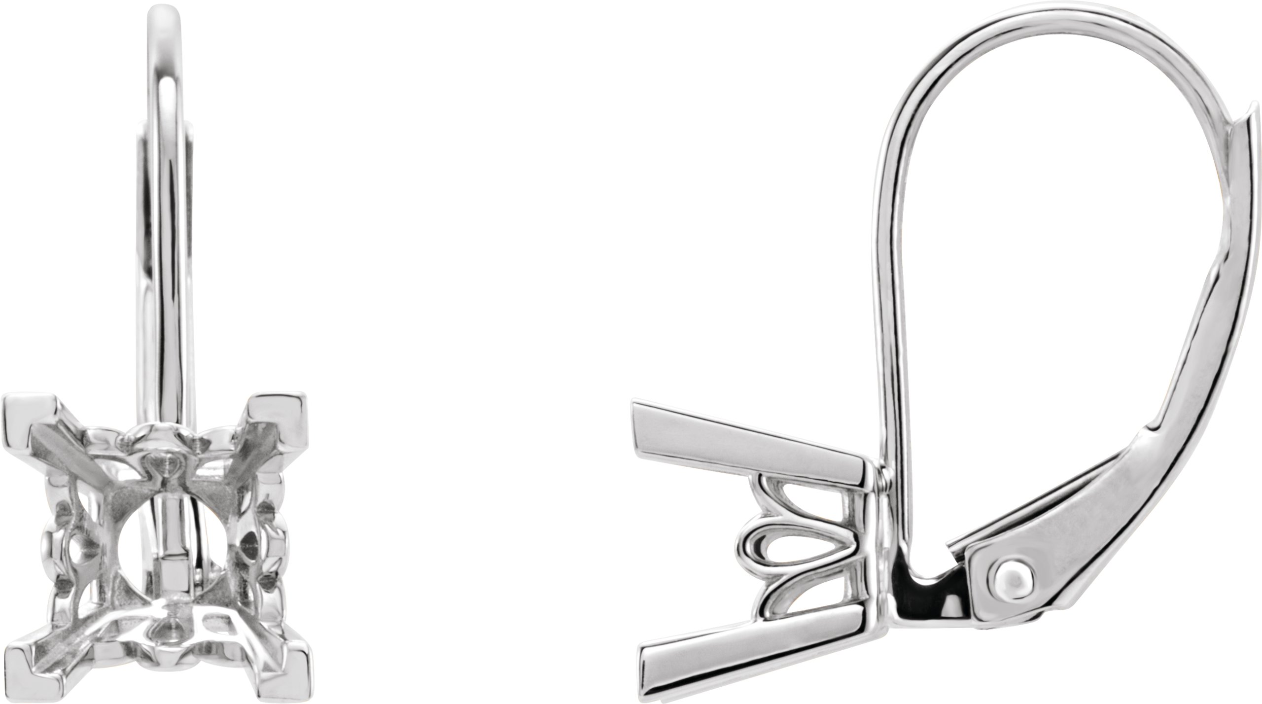 Square 4-Prong Scroll Setting® Earrings