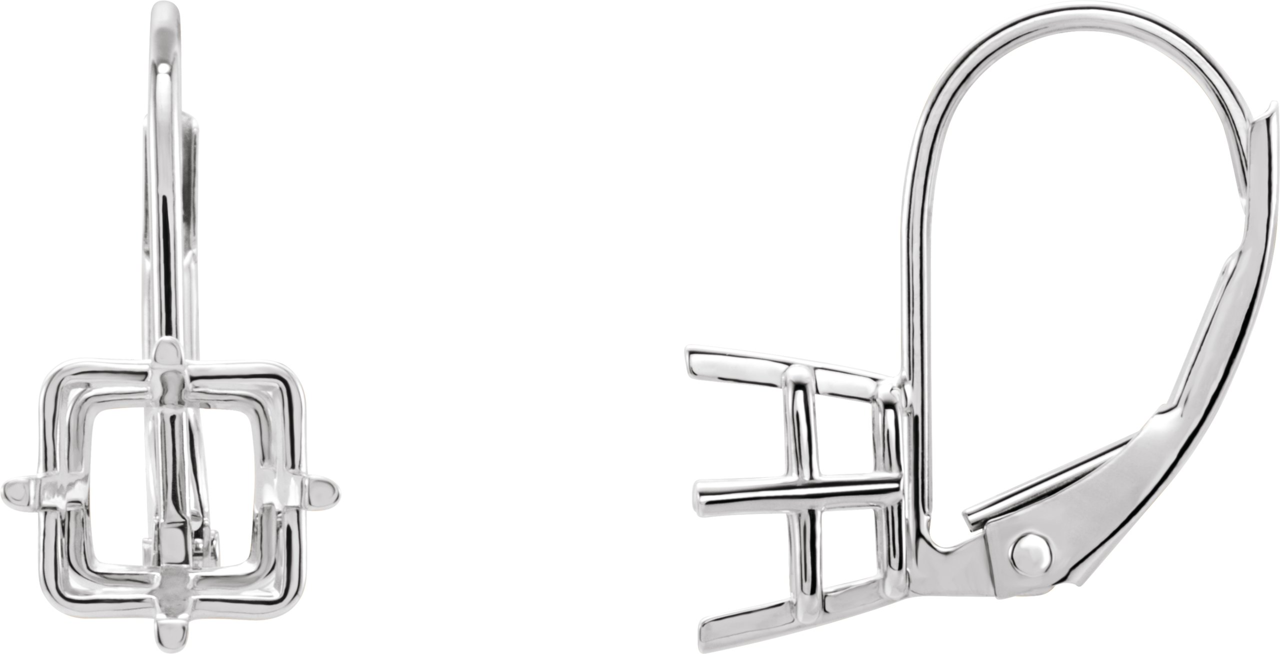 Square 4-Prong Earrings