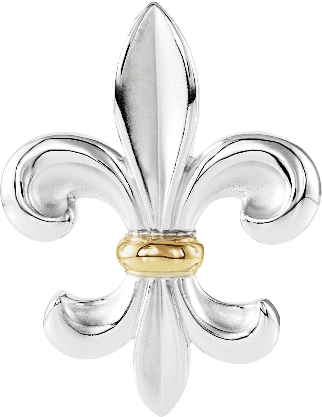 Sterling Silver and 14K Yellow Fleur de lis Pendant Ref. 2467473