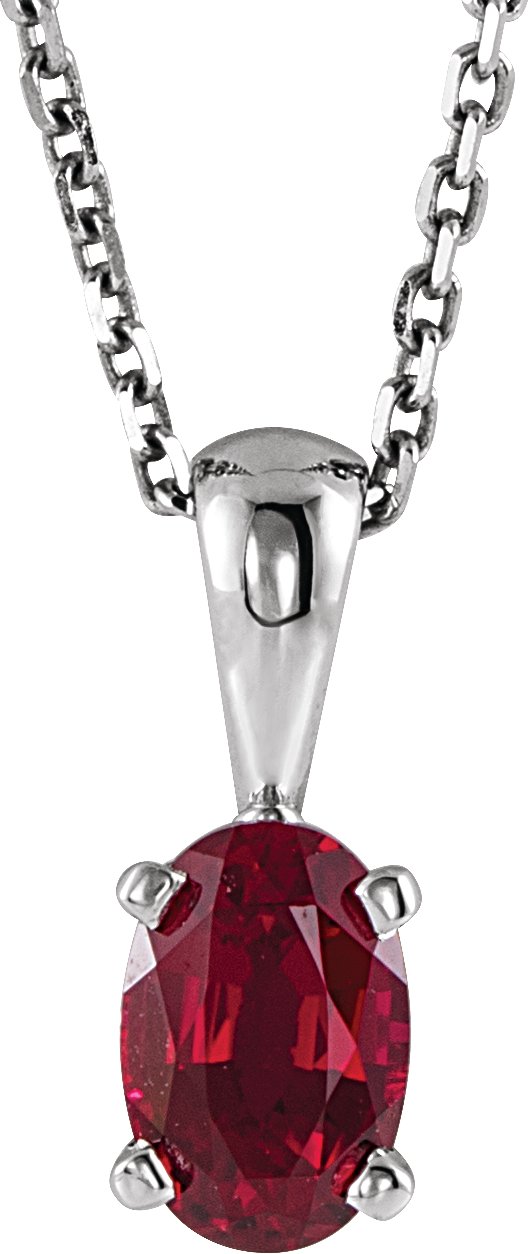 Oval 4-Prong Solitaire Necklace or Pendant