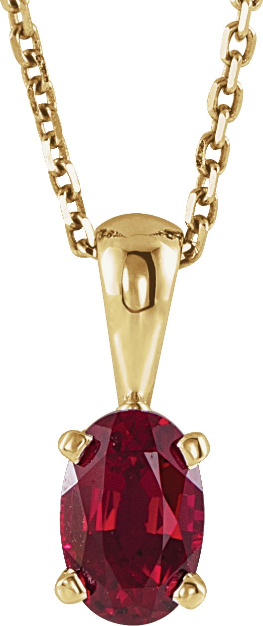 Oval 4-Prong Solitaire Necklace or Pendant