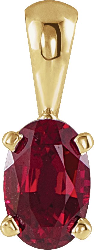 14K Yellow Natural Mozambique Garnet Pendant