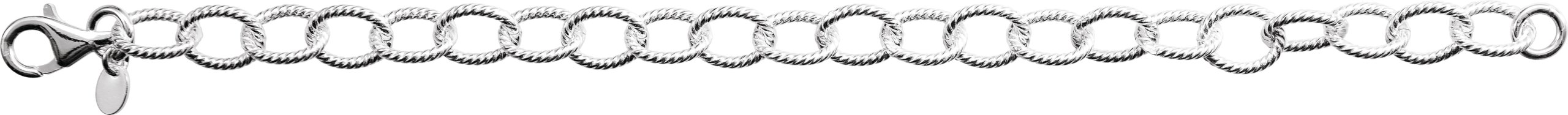Sterling Silver Knurled Cable 7  Chain