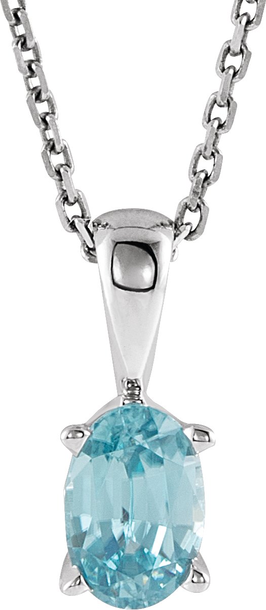 Oval 4-Prong Solitaire Necklace or Pendant