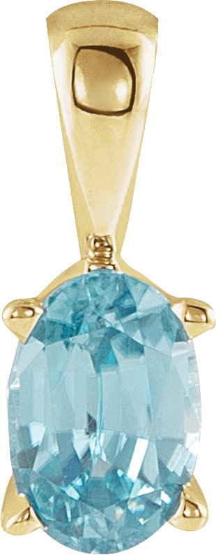 14K Yellow Blue Zircon Pendant Ref. 9561006