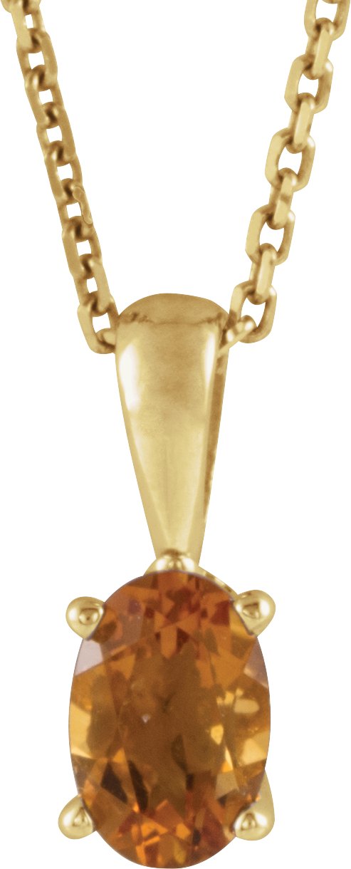 Oval 4-Prong Solitaire Necklace or Pendant