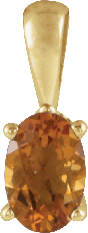 14K Yellow Citrine Pendant