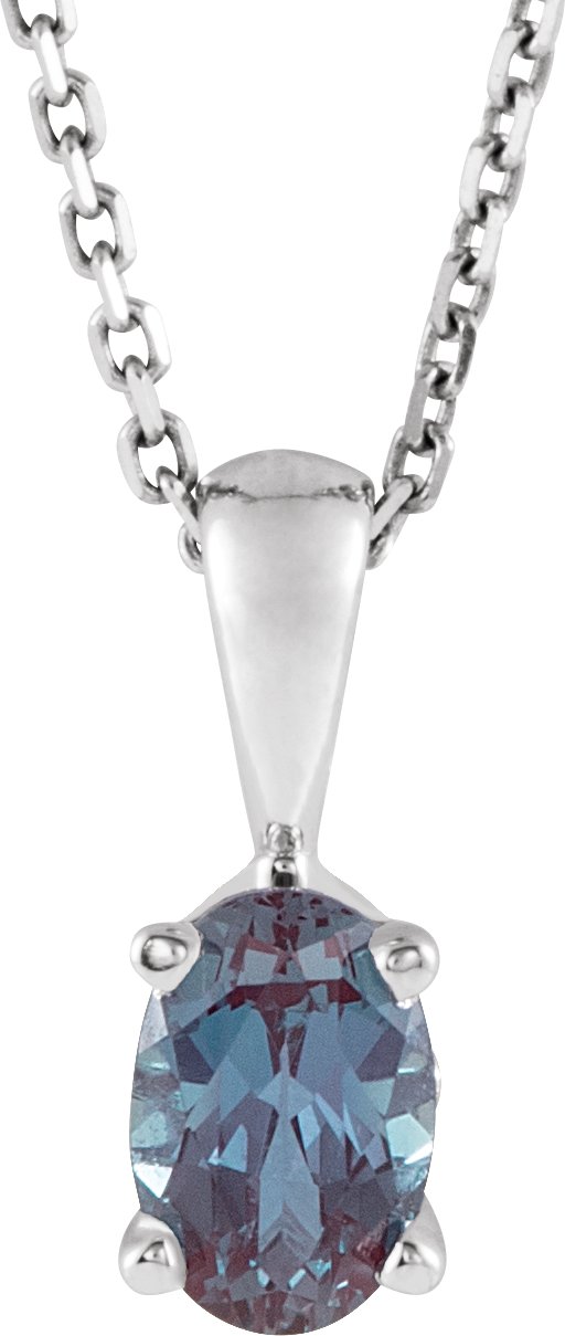 Oval 4-Prong Solitaire Necklace or Pendant