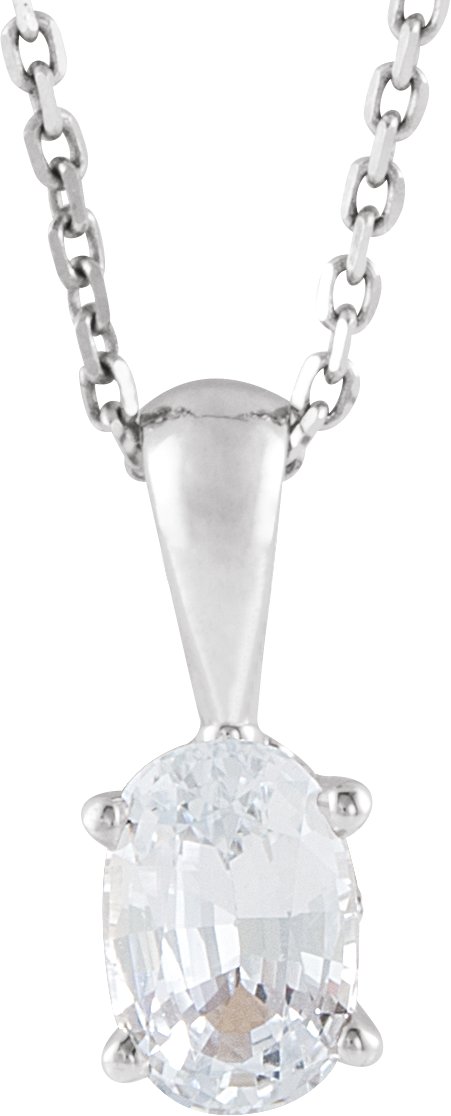 Oval 4-Prong Solitaire Necklace or Pendant