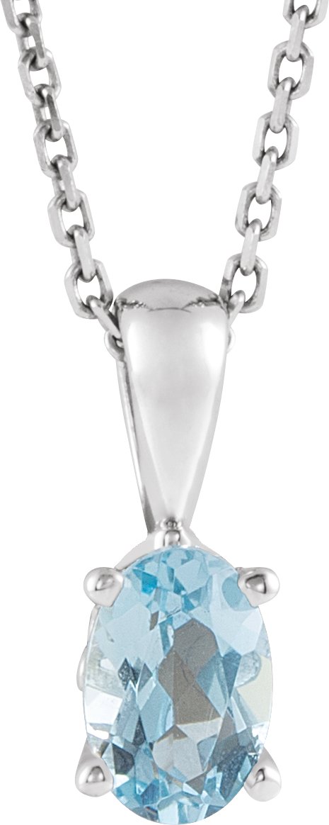 Oval 4-Prong Solitaire Necklace or Pendant