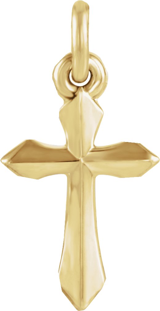 14K Yellow Cross Pendant