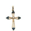 Cross Pendant with Diamond and Genuine Sapphire 28 x 20mm Ref 618954