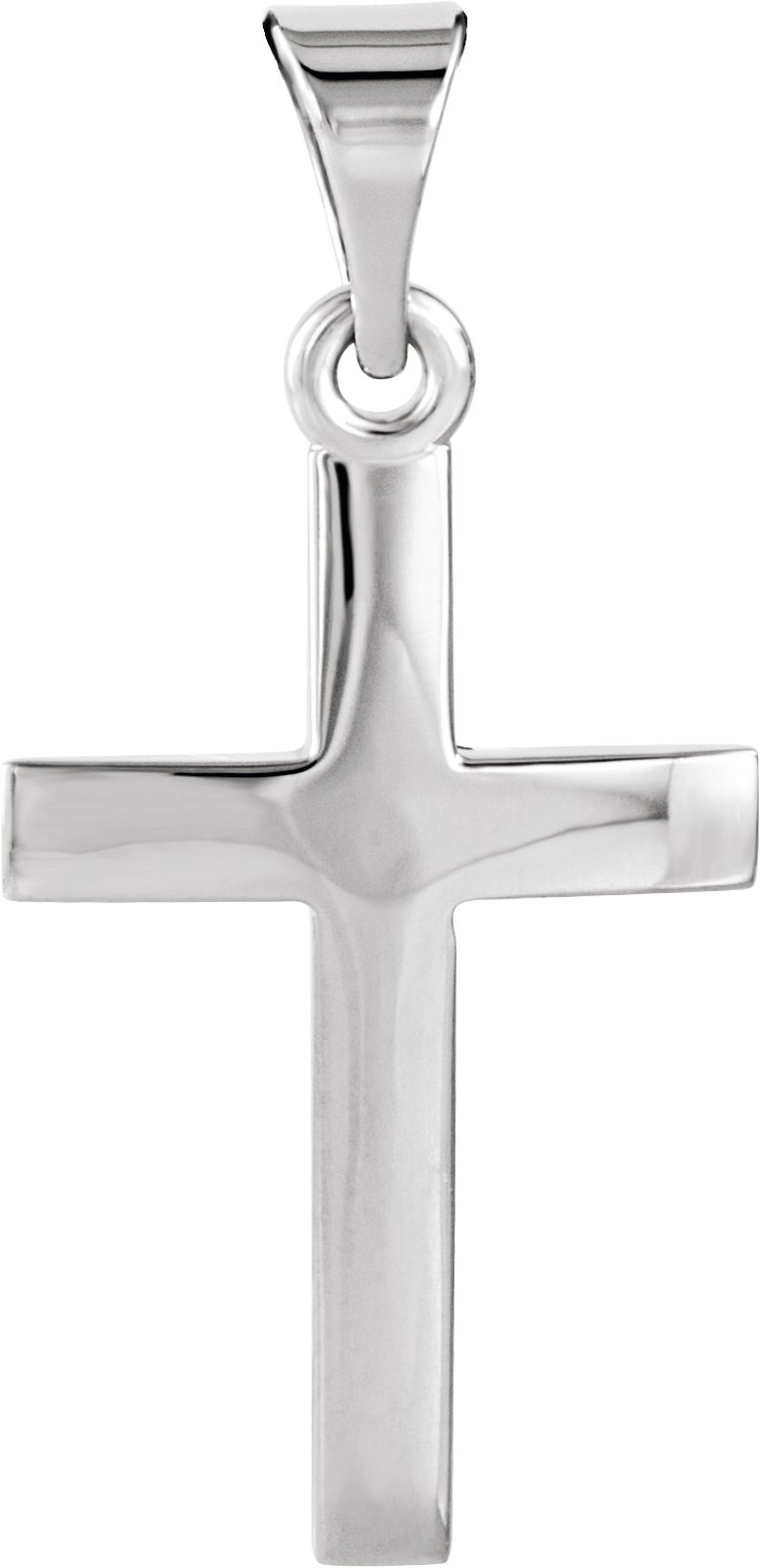 10K White 15.2x7.3 mm Cross Pendant