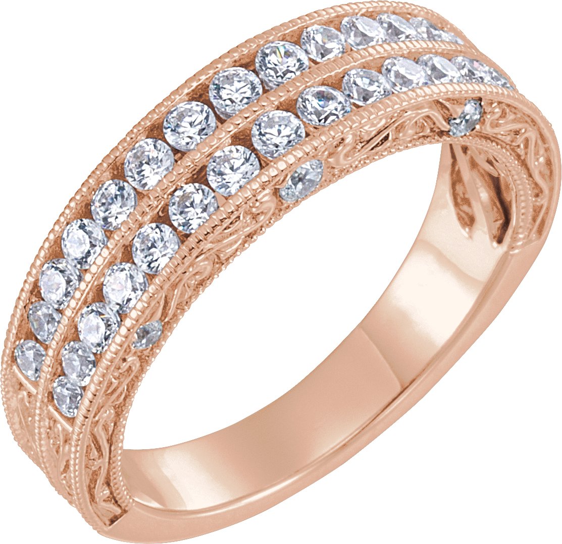 14K Rose .75 CTW Diamond Anniversary Band Ref 13308785