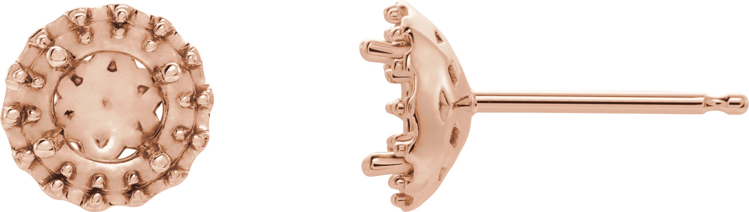 Round 4-Prong Halo-Style Earrings