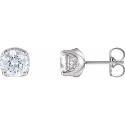 Round 4-Prong Solstice Solitaire® Accented Earrings