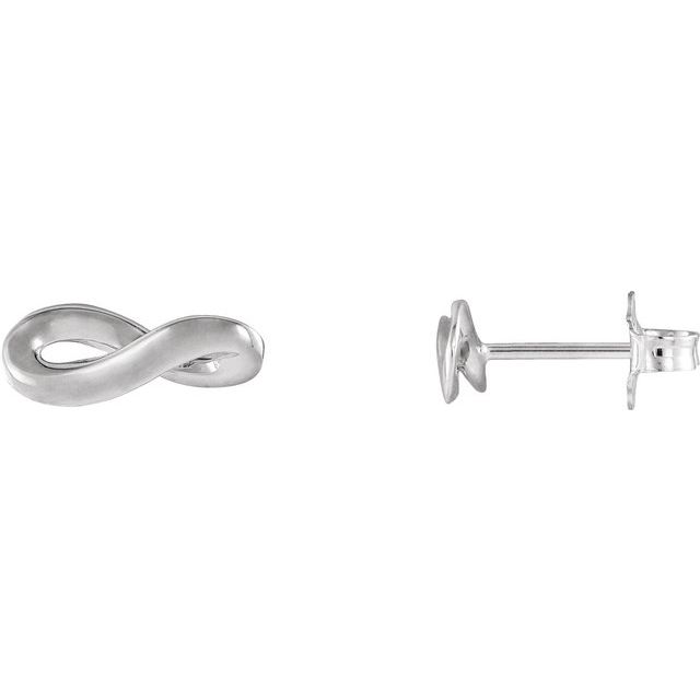 14K White Infinity-Inspired Earrings   