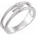 Sterling Silver .025 CTW Natural Diamond Negative Space Cross Ring 