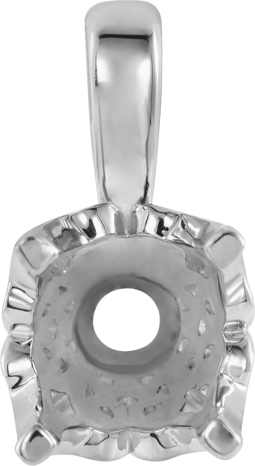 Round 4-Prong Lace Scroll Pendant