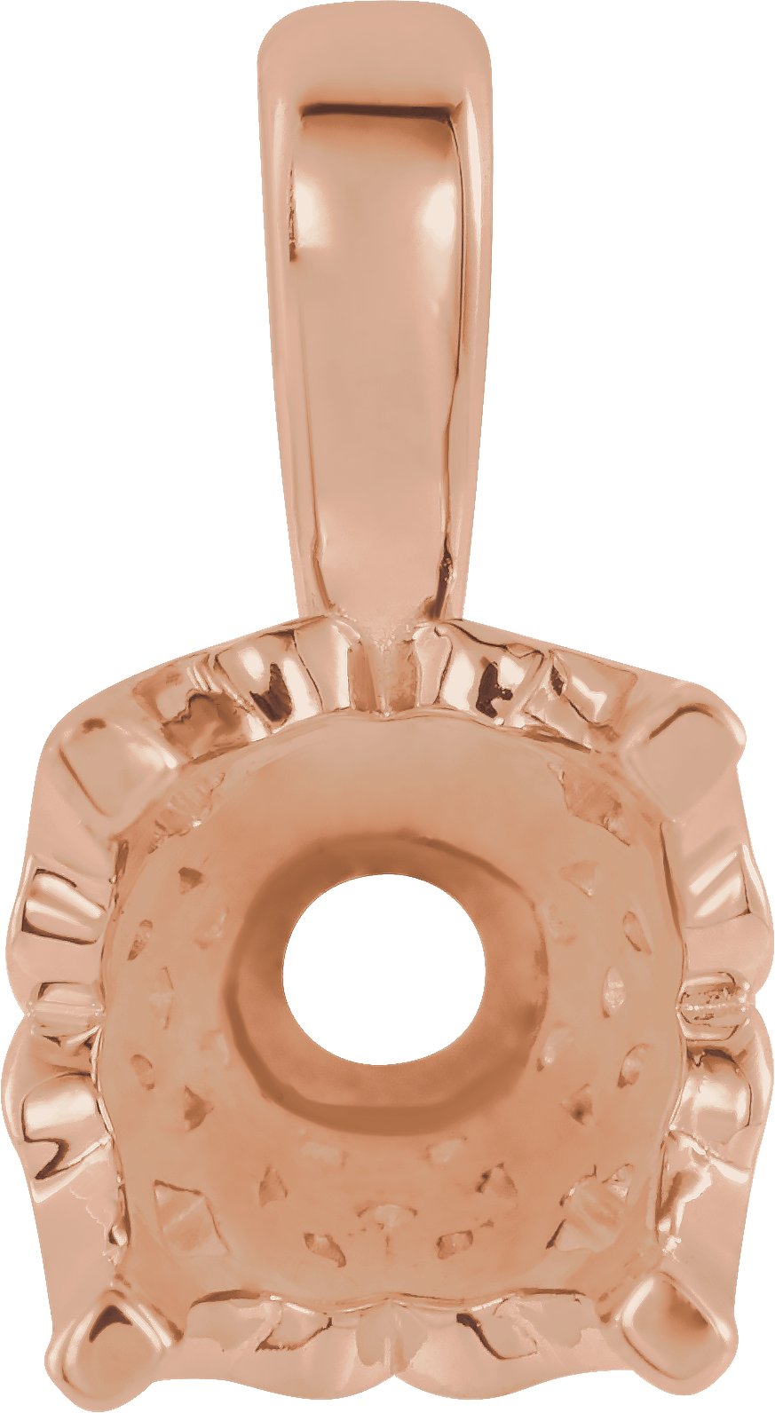 Round 4-Prong Lace Scroll Pendant