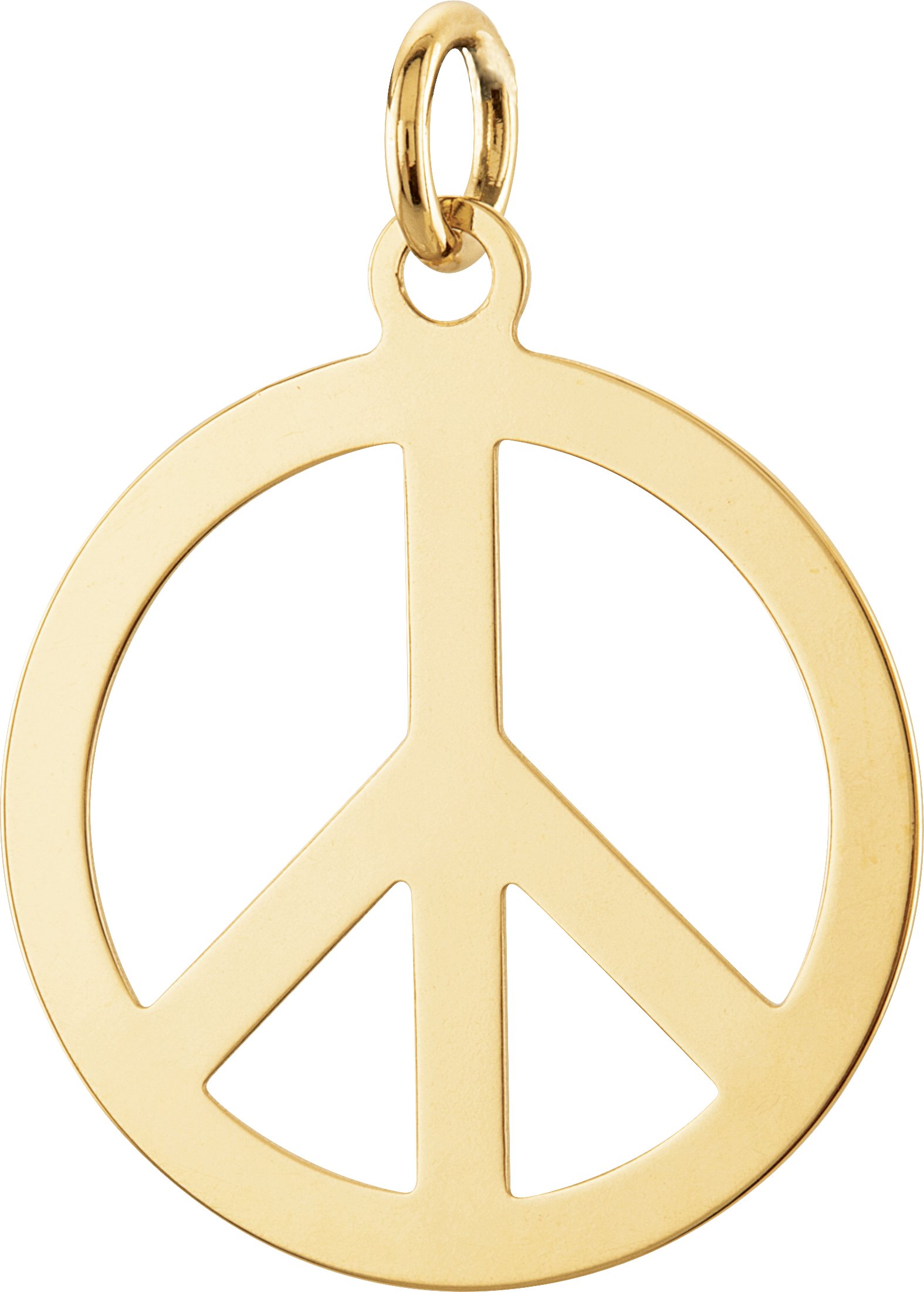 14K Yellow Peace Sign Pendant