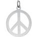 Sterling Silver 21 mm Peace Sign Pendant