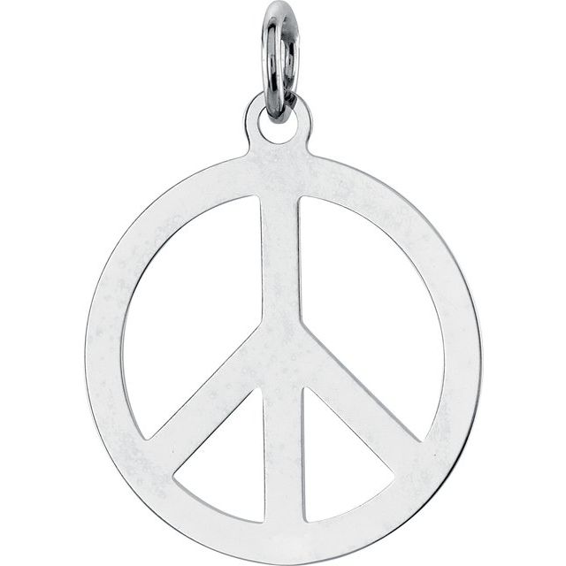 Sterling Silver 21 mm Peace Sign Pendant