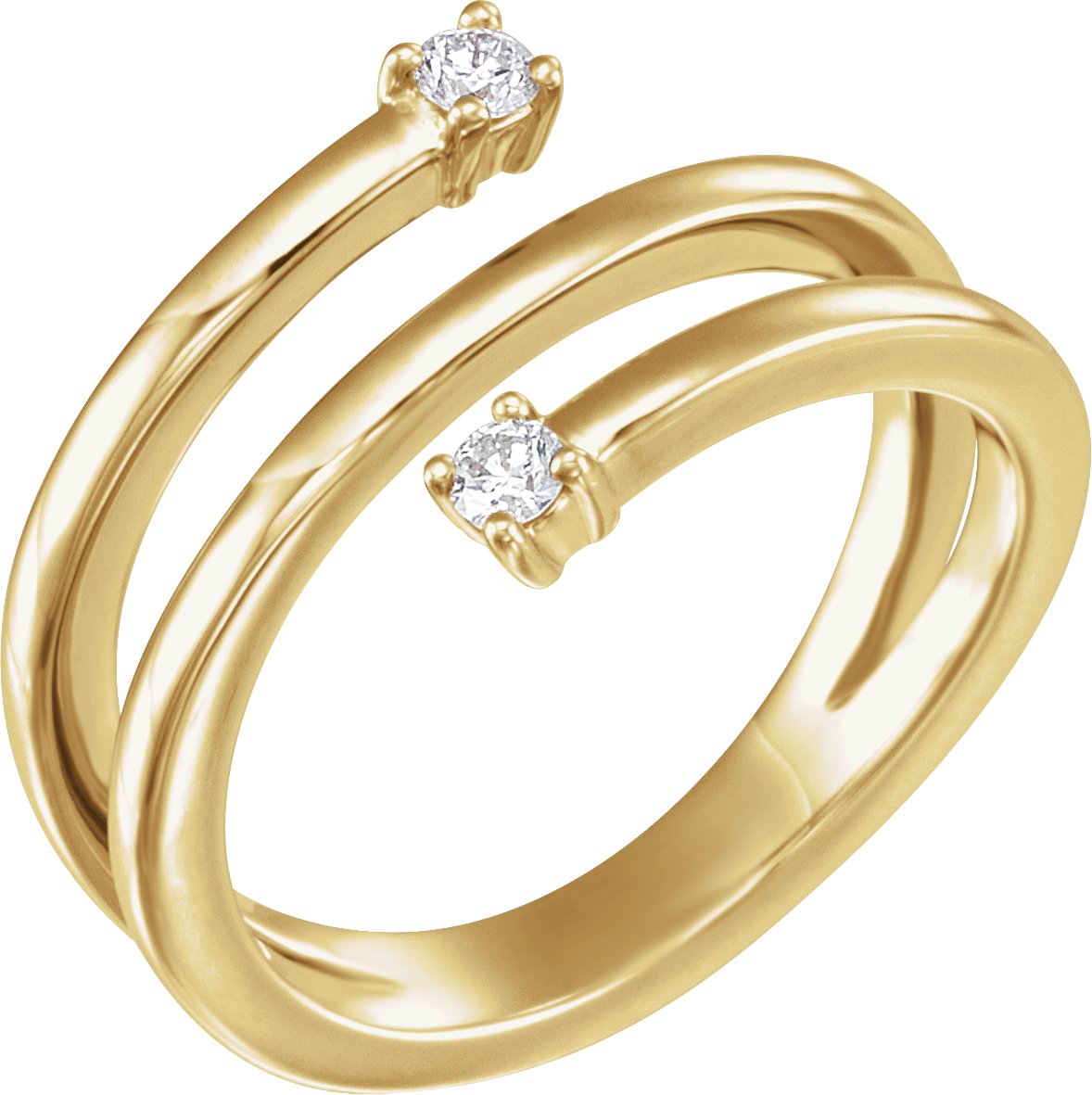 14K Yellow 1/8 CTW Diamond Bypass Ring 