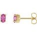 14K Yellow Natural Pink Tourmaline Earrings