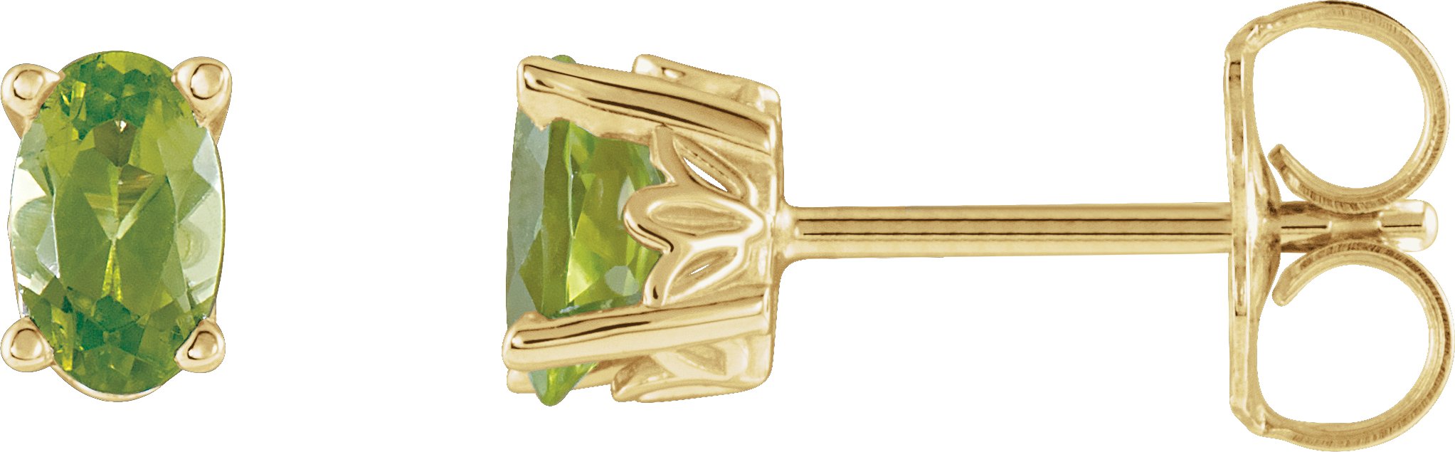 14K Yellow Natural Peridot Earrings