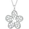 Sterling Silver .10 CTW Diamond Flower 18 inch Necklace Ref. 3415340