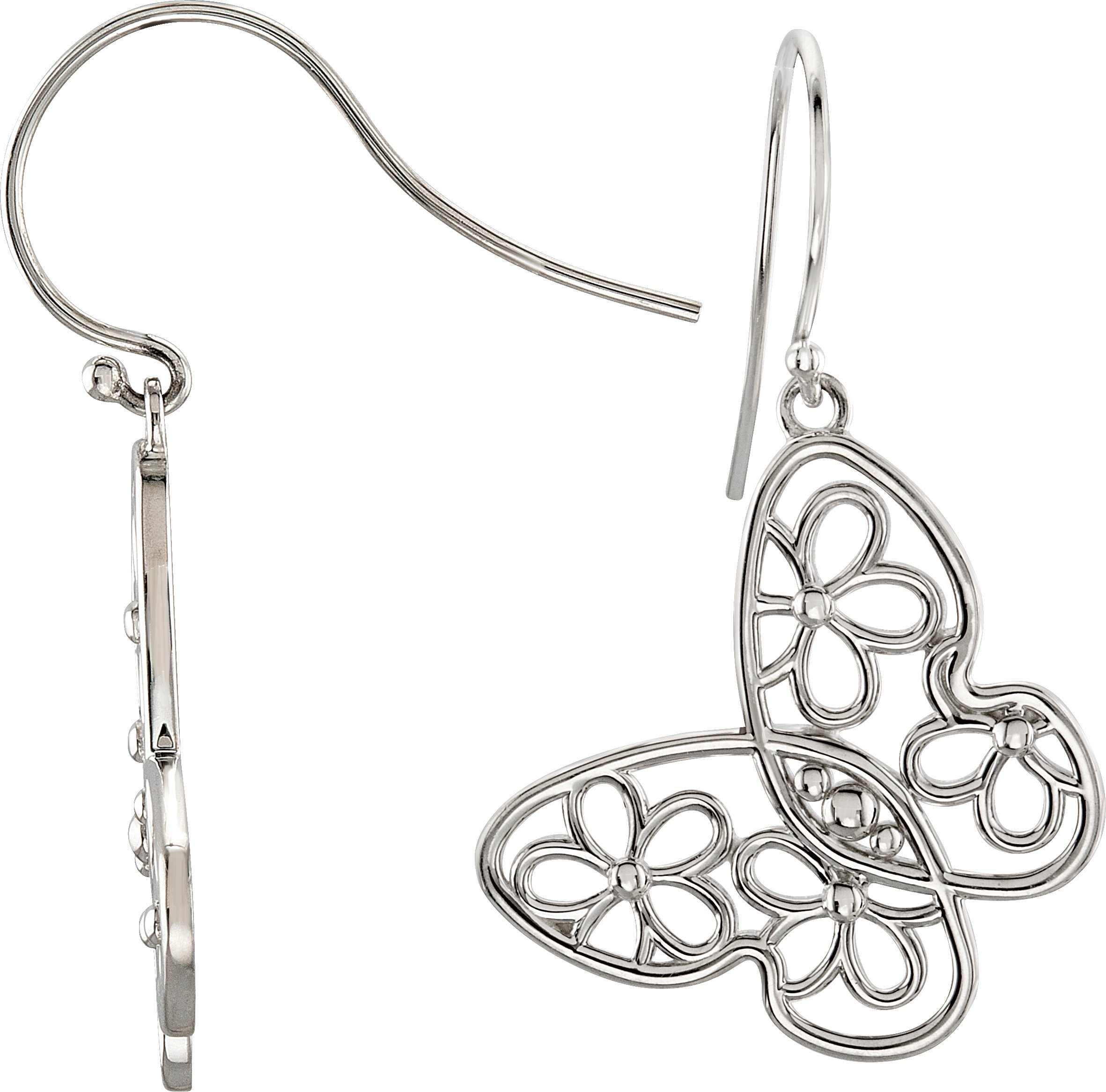 Sterling Silver Floral-Inspired Earrings