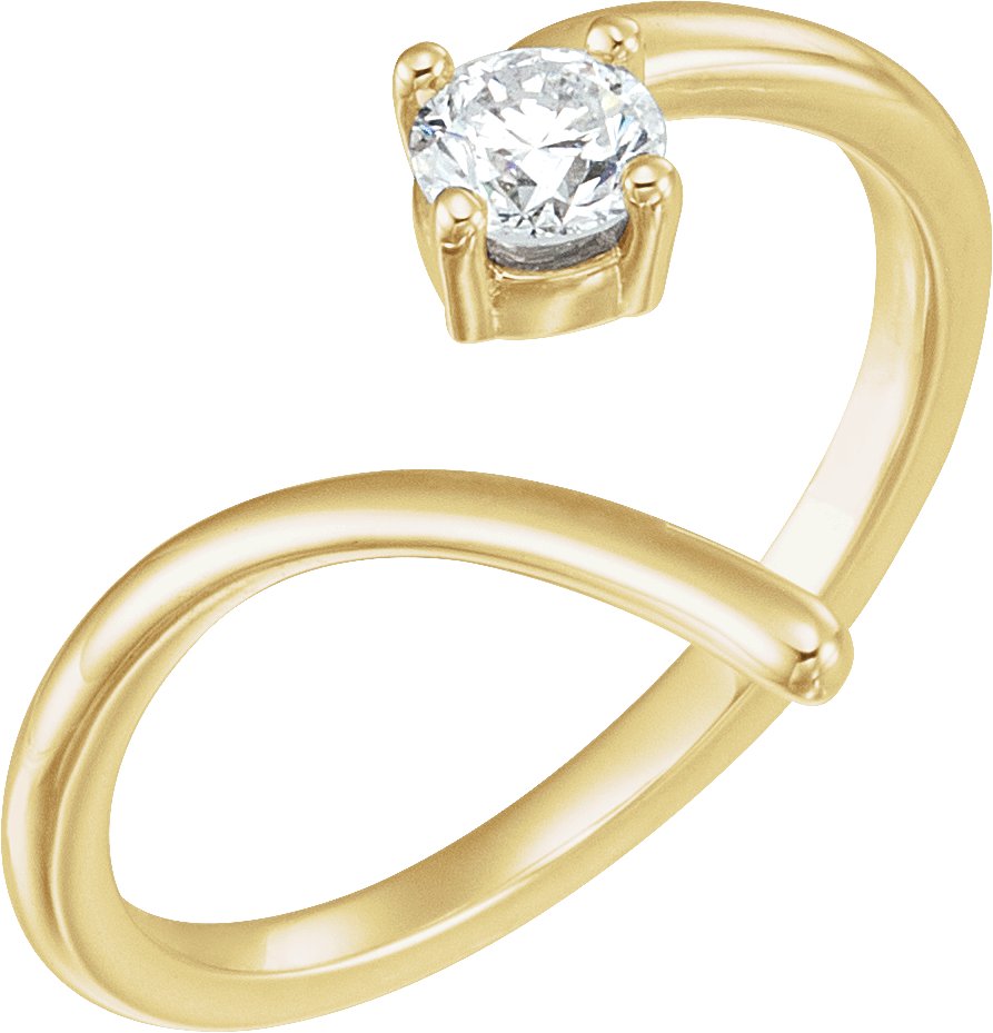 14K Yellow 1/4 CTW Diamond Negative Space Ring  