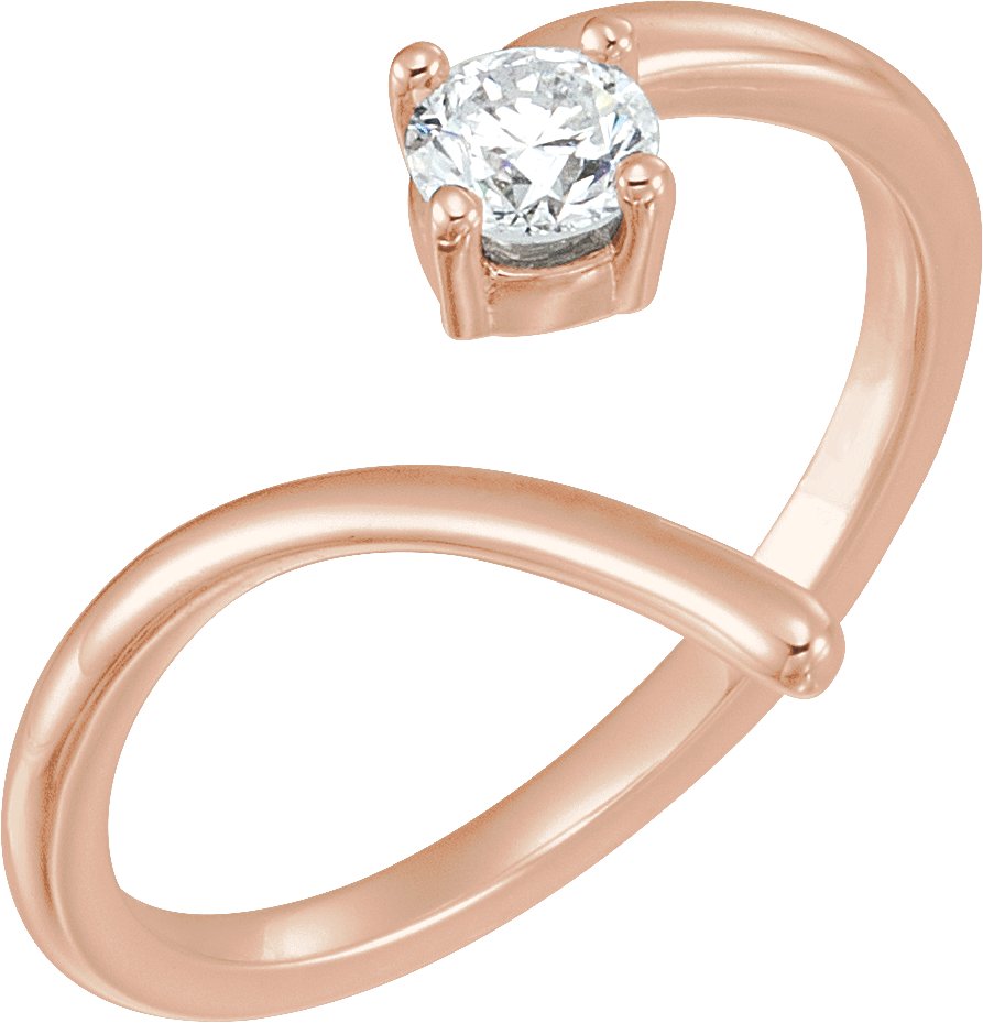 14K Rose 1/4 CTW Diamond Negative Space Ring  