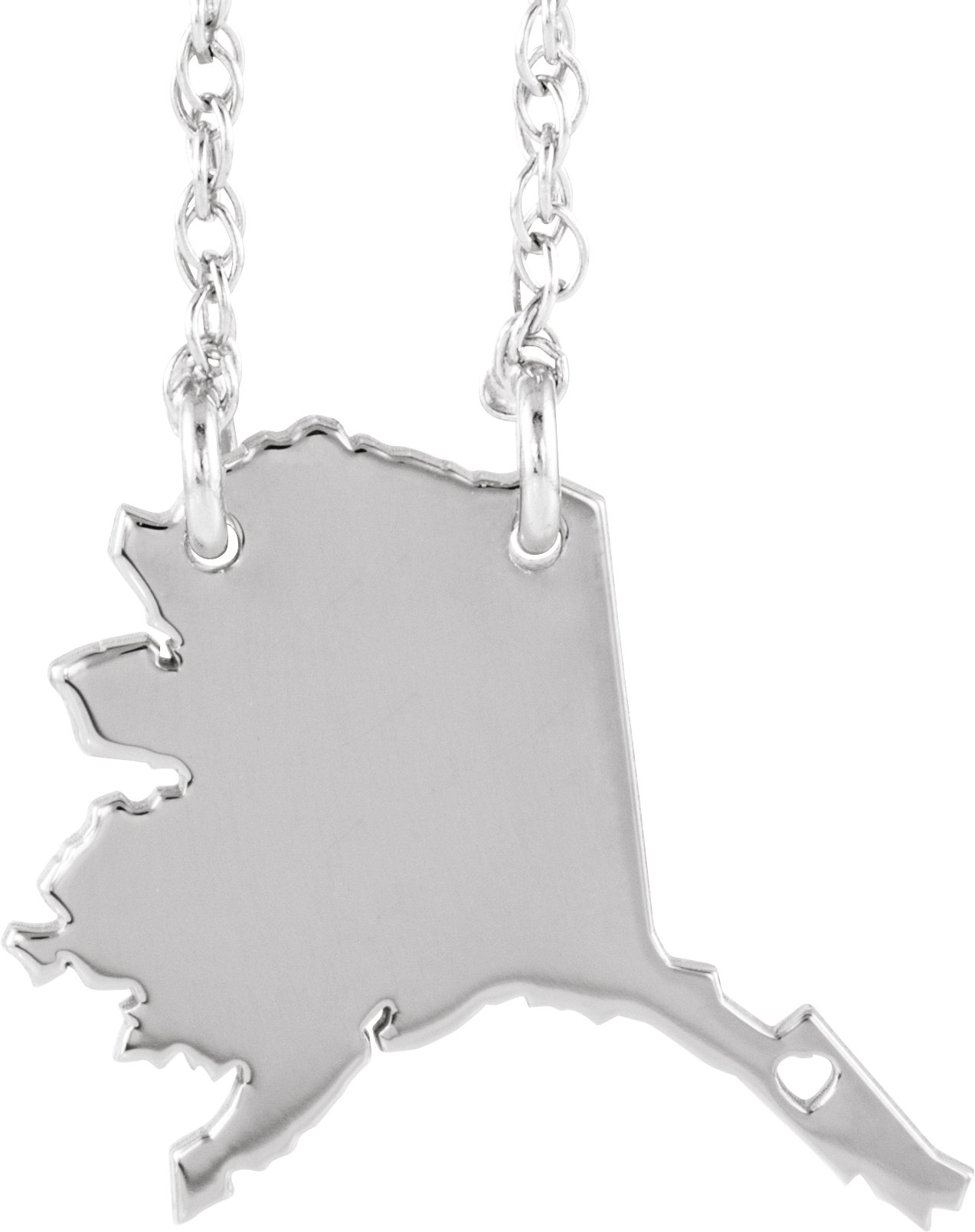 Engravable State with Heart-Pierced City Necklace