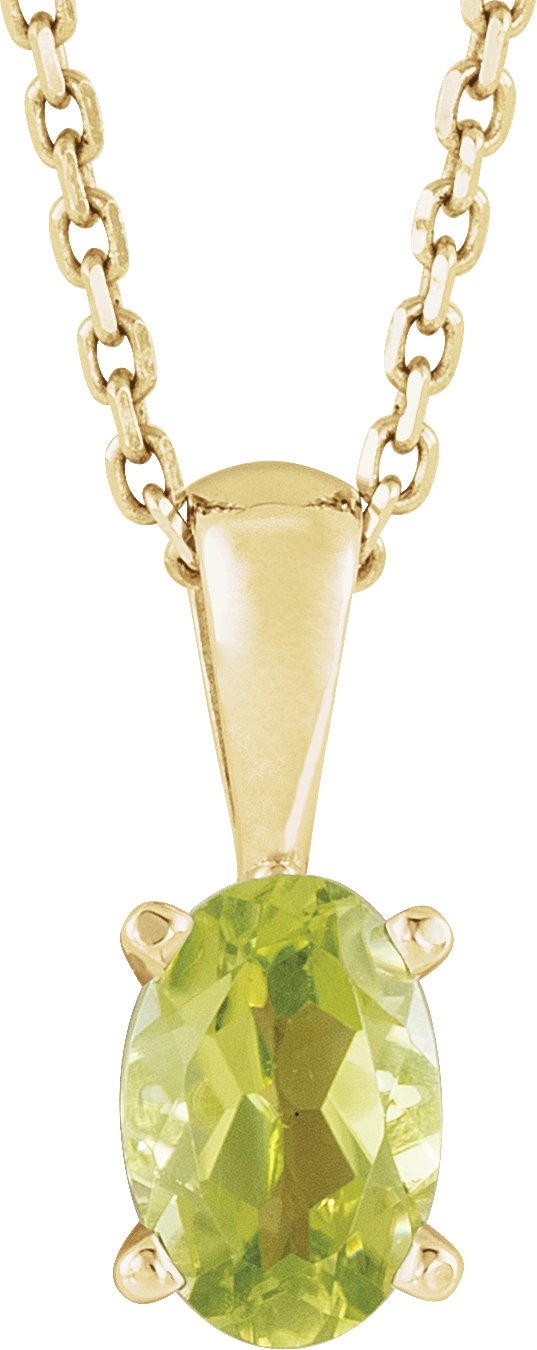 Oval 4-Prong Solitaire Necklace or Pendant