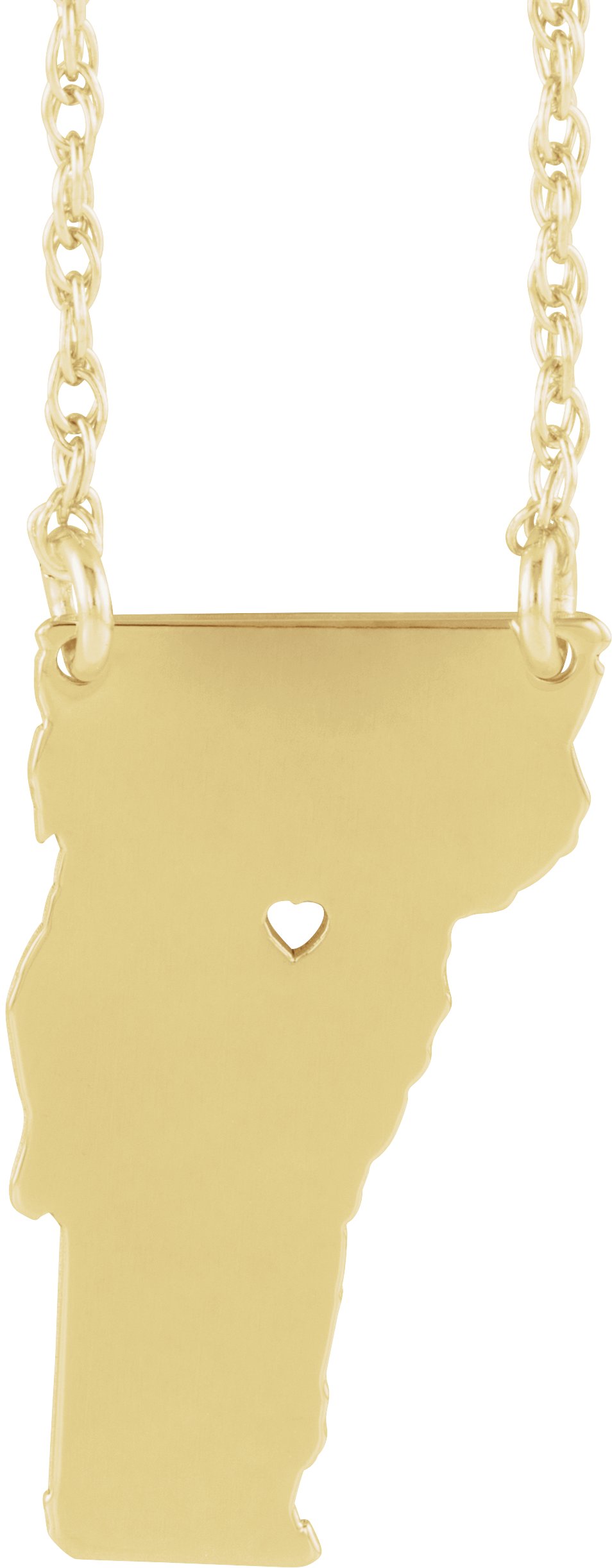 Engravable State with Heart-Pierced City Necklace