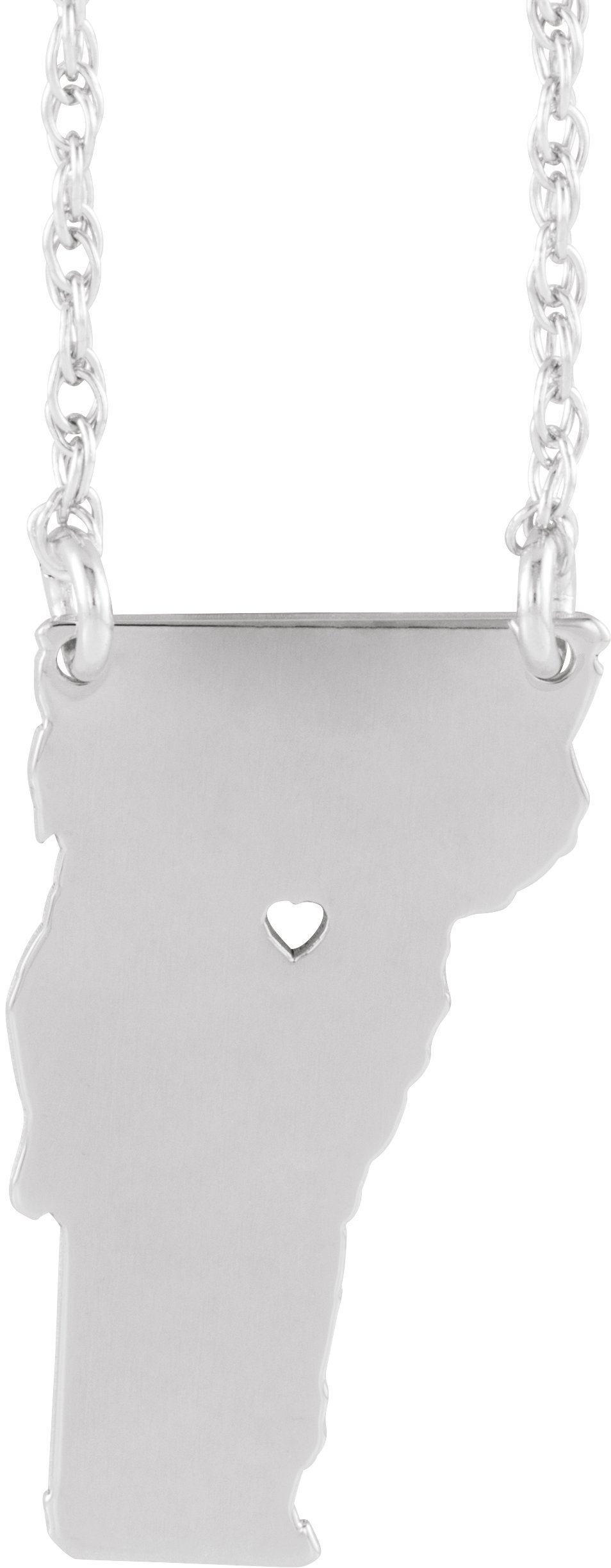 Engravable State with Heart-Pierced City Necklace