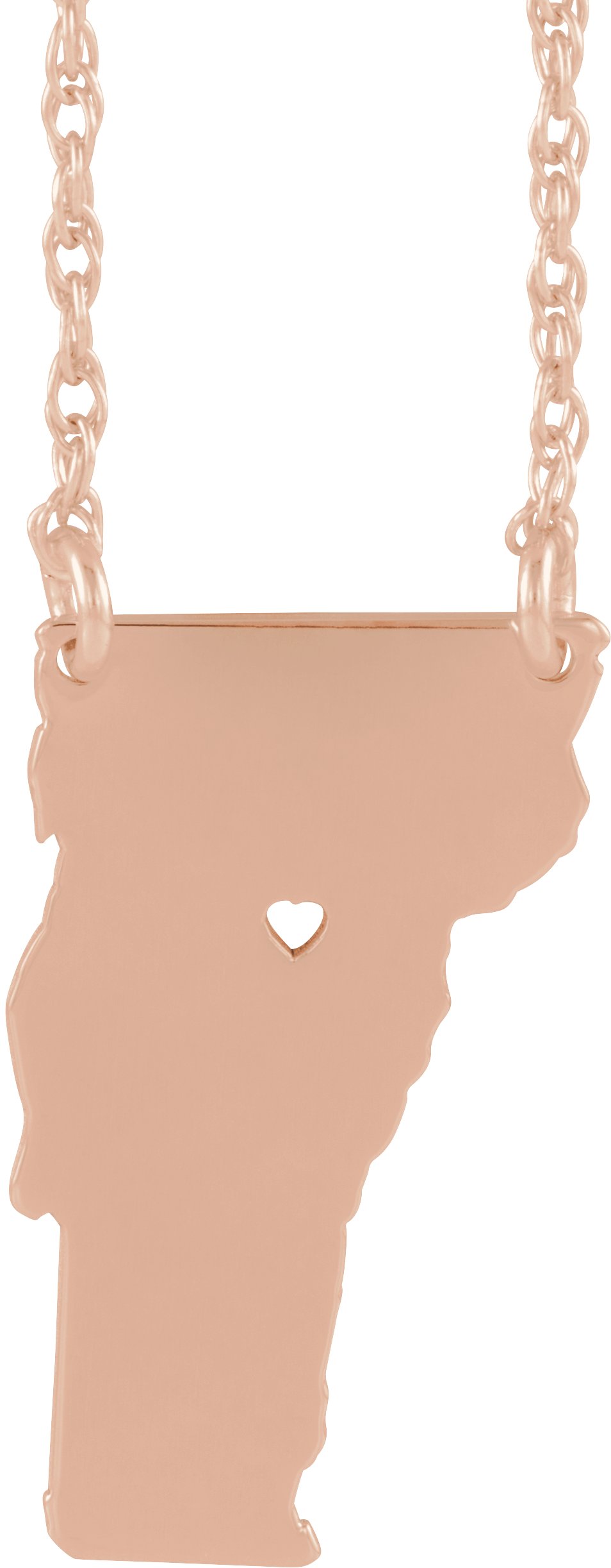 Engravable State with Heart-Pierced City Necklace