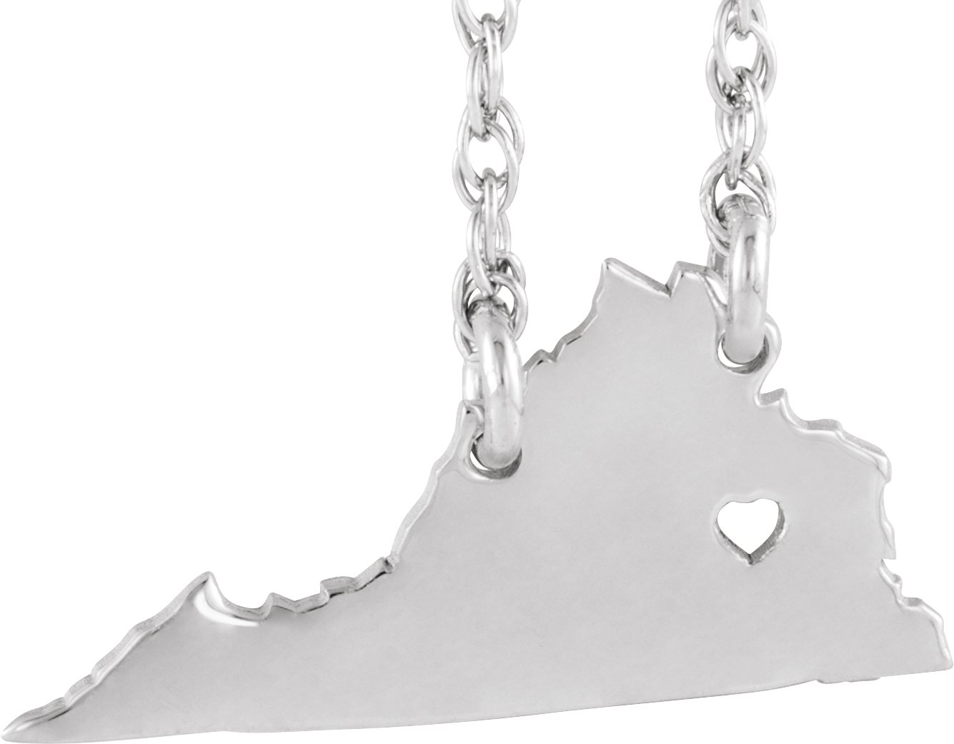 Engravable State with Heart-Pierced City Necklace