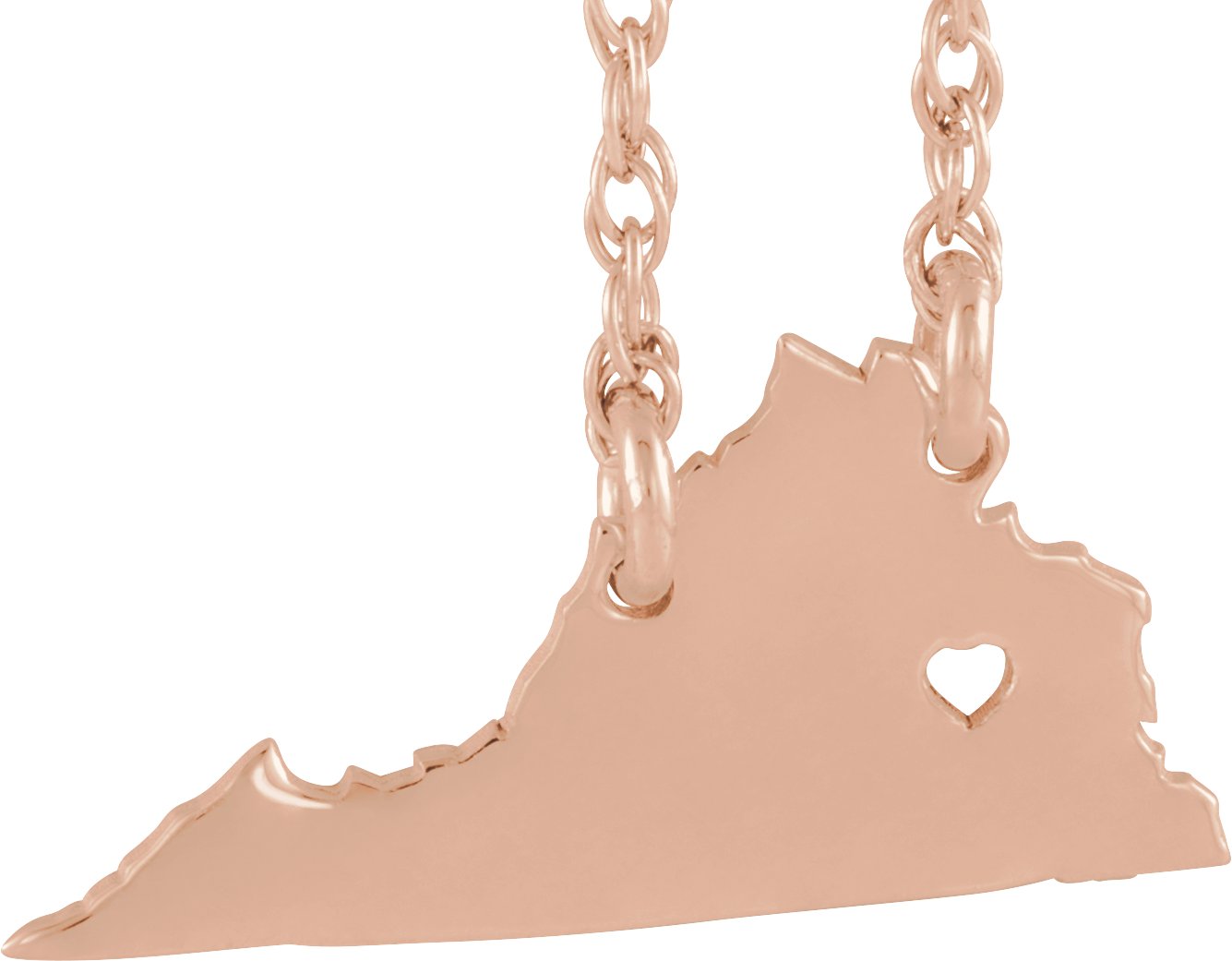 Engravable State with Heart-Pierced City Necklace