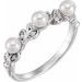 14K White Cultured White Seed Pearl & .03 CTW Natural Diamond Ring