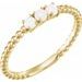 14K Yellow Natural Opal Beaded Stackable Ring